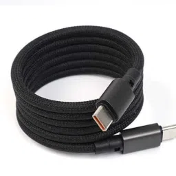 SUPERFLASH Type C 20 A 2 m Featuring a black braided design that coils without tangling 240W USB-C TO C CHARGING CABLE (Woven Design) image 2