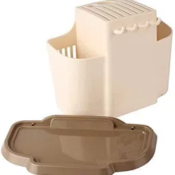 homiq 3 in 1 Multi Functional Self Draining Organizer Chopsticks Basket Plastic Cutlery Set image 3