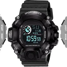 Men's Sport Digital Watch with LED Display & Chronograph Digital Watch - For Men 3_DW9-Gry-Gry & DW6-Blk-Blk & DW9-Gry-Gry-image-112