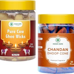 Cow Ghee Cotton Wicks Diya Batti, Ghee Diya Bati 35 Pcs, Incense Cone 50 Pcs Cotton Wick-image-52