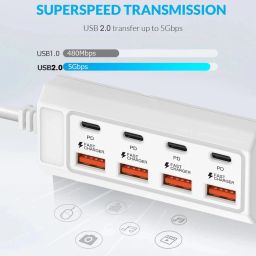 ENMORA BEST 8-in-1 Hub with 4 Type C & 4 USB Port Hub Multiport Adapter WKD3 BEST 8-in-1 Hub with 4 Type C & 4 USB Port Hub Multiport Adapter WKD3 USB Hub-image-95