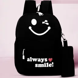 Medium 25 L Laptop Backpack Smile Printed Casual Daypack for Women Backpack for Everyday Use-image-53