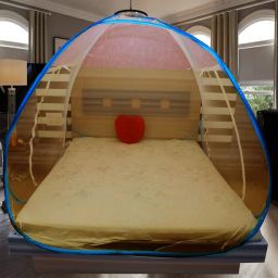 Polyester Kids Washable KHAKI- mosquito net tent house mosquito net cover bag machardani 7 7 feet Mosquito Net-21
