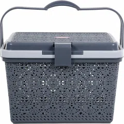 Plastic Flower Picnic Basket Storage Basket-22