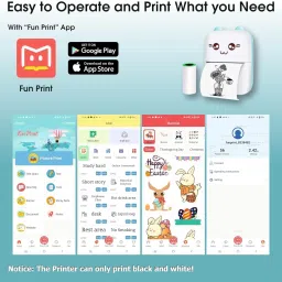 Gentle e kart ®Portable Thermal Mini Printer for Home Use Bluetooth Printer for Mobile Android Thermal Printer image 3
