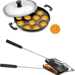 Appam Patra Maker, Litti Maker Gas Stove Compatible Regular Sandwich Maker S2 0 W Pop Up Toaster-image-60