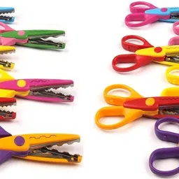 Zigzag Scissors for Art and Craft Zigzag Paper Cutting Scissor for School Stationery Border Edge Decoration Paper Shaper Scissors (Pack of 12 Multicolor) Scissors-image-12