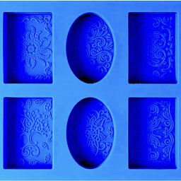 6 Slots/Cavity Creative Design Patterned Silicone Mould Blue Silicone Ice Cube Tray-21