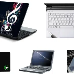 Mitram 5in1 Laptop Accessories Combo 15.6 Inch Music laptop Skins Stickers, Screen Guard, Key Guard, Mouse Pad and Palmrest Skin for Laptops || Notebooks Combo Set-image-108
