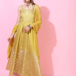 vishudh Pack of 2 Women Printed Cotton Blend Ethnic Dress-picture-3