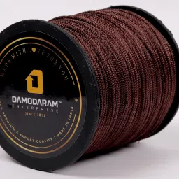 damodaram 1mm Nylon Macrame Thread Cord Dori For Art Craft & DIY Projects (Brown) Thread image 2