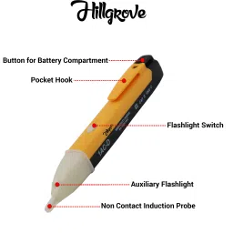 hillgrove (Pack of 2) High Non Contact Voltage Tester Pen with Flashlight & Sound Analog Voltage Tester image 2