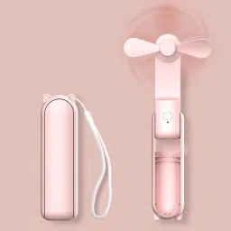 Refulgix 2 IN 1 Portable USB Rechargeable Mini Hand Fan with 2000mAh Power Bank Battery Operated Personal Fan for Women, Makeup, Office, Travel, USB Fan-28