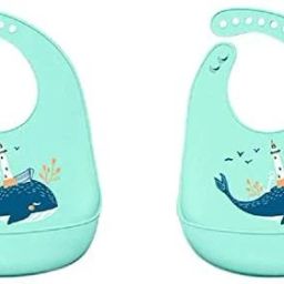 Waterproof Silicone Baby Feeding Bibs with pocket 6 Months to 3 Years, Pack of 2-image-31