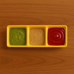kaku Melamine Imported chutney bowl 3 in 1 | Non Breakable, Easy to Clean, Ideal Chip & Dip Tray image 2