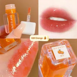 Fruit Crazy Lip Oil Lip Gloss Moisturizing, Plumping, Hydrating - Honey Orange-image-24