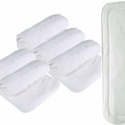 Dry Feel absorber Insert diaper liner for Adjustable, washable and reusable Cloth Diapers (Compatible with pocket diapers/cover diapers) Free size. Microfiber absorber - 5 layers (Pack of 6)-15