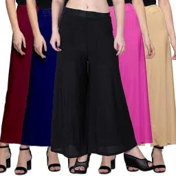 Women Regular Fit Blue Lycra Blend Trousers-image-9