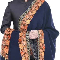 manra Wool Floral Print Men Shawl-picture-13