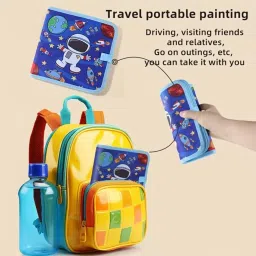 indusbay Write & Wipe Erasable Doodle Drawing Book 6 Pages with 3 Water Soluble Markers image 4