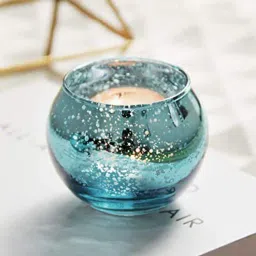 the purple tree Blue Aluminium Mercury Glass Mosaic T-Light Holders (Pack of 2)-picture-40