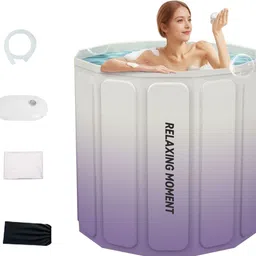 supvox Portable PVC Adult Sitting Bath Tub Portable PVC Bath Tub Adult Sitting Ice Bath Bucket with Drainage Pipe Free-standing Bathtub-picture-41