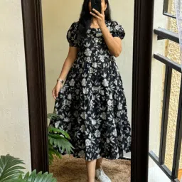 Women Printed Pure Cotton Flared Kurta-image-28