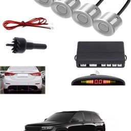 4Silver Parking Sensor With LED Display Increased Safety For Car-120 Universal 4 Silver Reverse Parking Sensor With LED Display For Cars-120 Parking Sensor-image-84