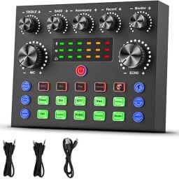 V8 Sound Card External Audio Interface Bluetooth Audio Mixer Board Digital Sound Mixer-image-20