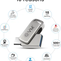 EVM Nano Type-C OTG, USB 3.1 Gen 1 - Ultra Fast Access, Shockproof Metal Casing 128 GB Pen Drive Compatible with Desktop Computer USB 3.1 Metal Case image 4