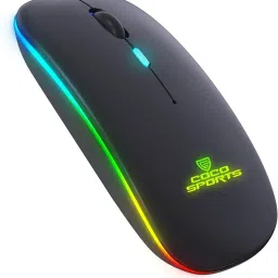 COCONUT WM12 Rechargeable Wireless Mouse with RGB LED Backlit Silent Click (black Color) Wireless Optical Mouse-image-29