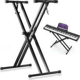 Keyboard Stand for Piano Adjustable Foldable & Portable Stand with Locking Strap Double Braced Keyboard Stand-image-71