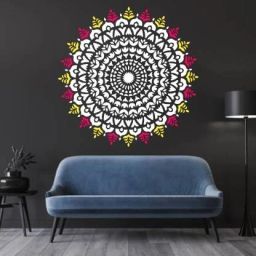 Paintings for Wall Stencils (Size:- 24X22 Inch) “Mandala Rangoli” DIY Reusable Painting Design Suitable for (ARNJ 24015) Bedroom, Drawing Room, Living Room Wall Stencils (Pack of 2) Stencil-image-19