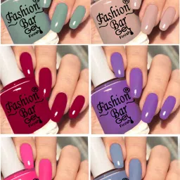 New Gloss Gel High Shine Nail Polish Pack of 6PC F654 Multicolor-image-6