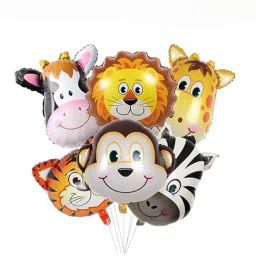 Solid Jungle Safari Theme Birthday Decoration 6 Pcs Set. Balloon-4