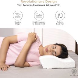 Cooling Orthopedic Memory Foam Cervical Pillow with Cover, 18.5"x11",Dual Height Cervical Pillow-40