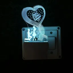 Stylist LOVE YOU Romantic Acrylic 3D Optical Illusion Night Lamp LED Lights Gift Night Lamp-image-1