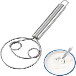 tainless Steel Whisk Bread Whisk 8.5 Inch, Hand Mixer Blender for Egg,Cake Kitchen Tool Set-image-4