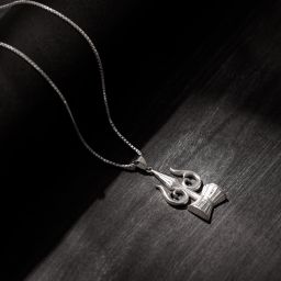 925 Silver Trishul And Damru Pendant With Box Chain For Mens Rhodium Sterling Silver Pendant-image-48
