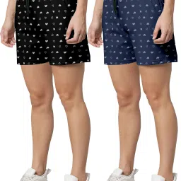 Pack of 2 Printed Women Multicolor Regular Shorts-image-122