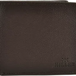 Men Casual, Formal, Trendy Khaki Artificial Leather RFID Wallet-image-80