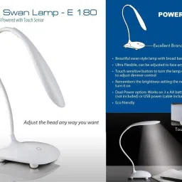 sayee Flexi Swan Lamp with touch sensor - battery & USB powered Study Lamp image 3