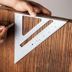 Double side Aluminium Alloy Speed Square Triangle Scale for Carpenter and Engineer | Right Angle Tool Tri-Square (Pack of 1) Tri-Square-22