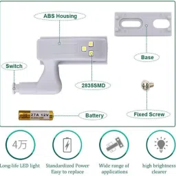 balrama 4 pc Wardrobe Hinges LED Light Smart Sensor Door Switch Cabinet Cupboard Closet 5 A Toggle Dimmer image 2