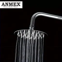 ROUND SS304 HighPressure Rainfall Shower Head & Shower Arm (6X6+15INCH ARM) Fixed Mount-10