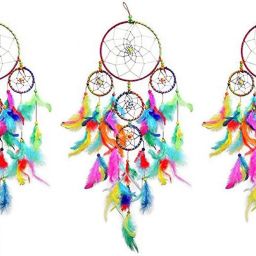 Multi Color Dream Catcher Wall Hanging (Pack of 3) Wool Dream Catcher-83