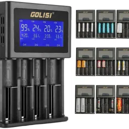 AMICIKART Golisi S4 2.0A Smart Charger with LCD Display and Auto Detecting BatteryCamera Battery Charger image 3