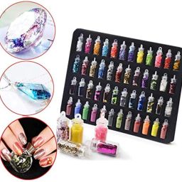 48 Bottles/Box DIY Nail Resin Glitter Sequins Crystal UV Epoxy Jewelry Making Mold Filler 3D Nail Art Tips Decoration(Multicolors)-5