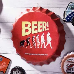 eazywagon Red Metal Beer Evolution Wall Decor-picture-26