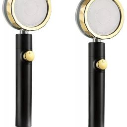 - 360 Turbo Fan ( PACK OF 2 ) High Pressure Hand Shower BLACK - GOLD Handheld-picture-14